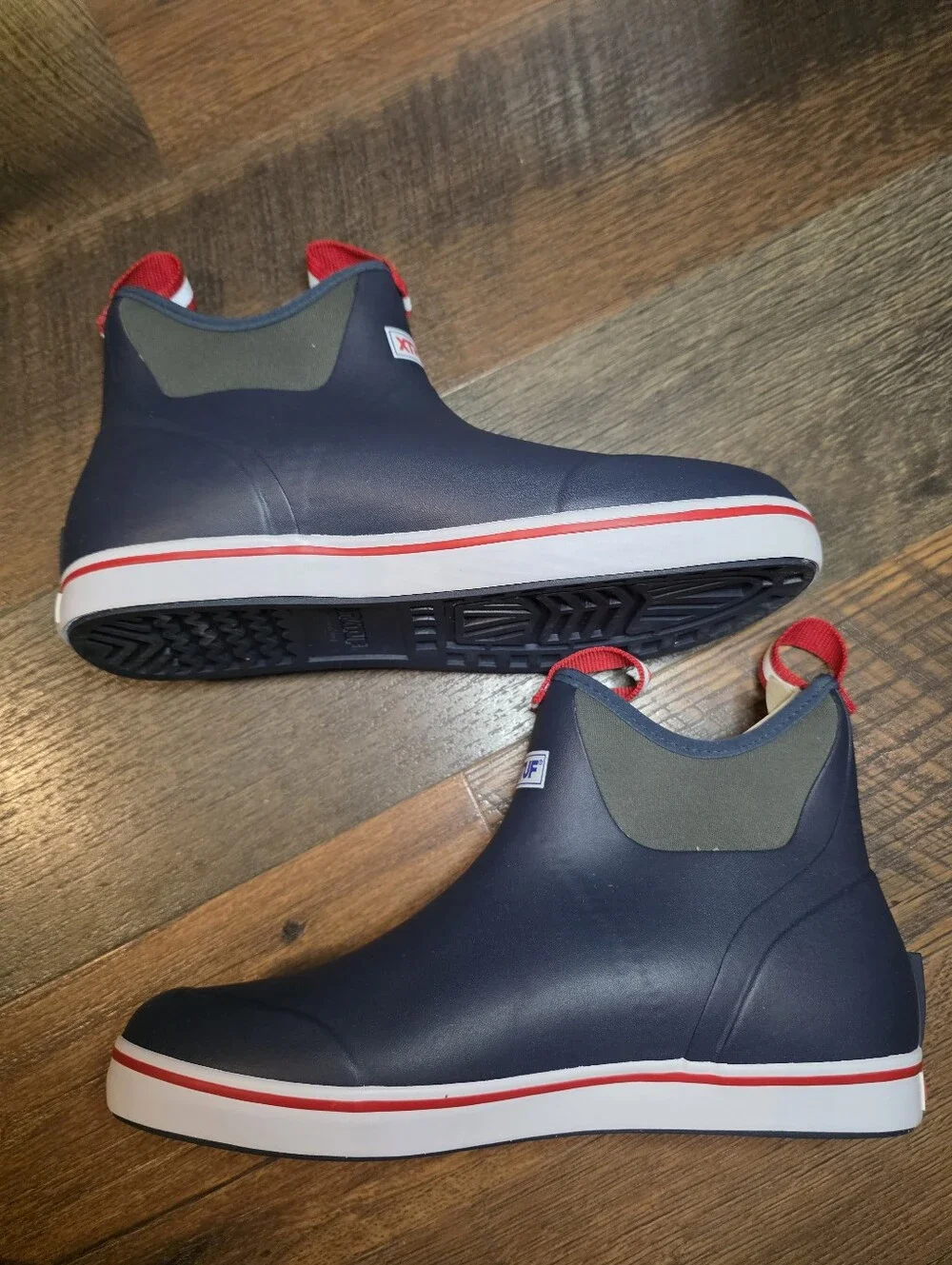 XTRATUF Men's Navy Slip-On Ankle Deck / Boat Boots